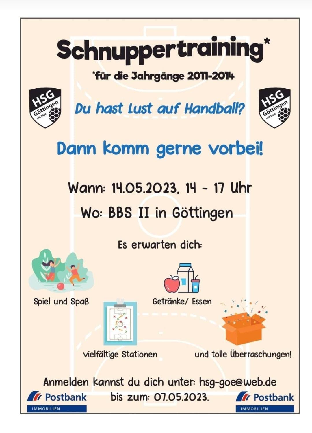 Handball Schnuppertraining am 14.05.2023